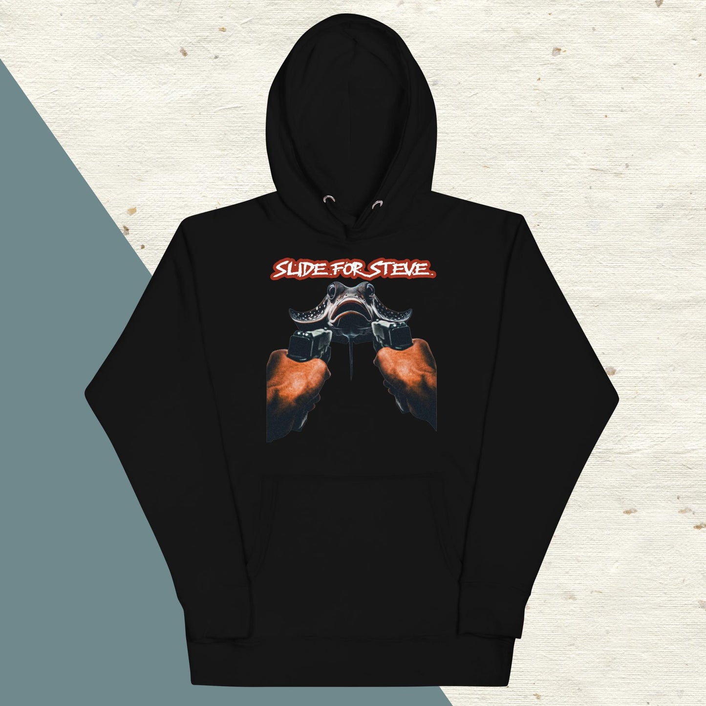 Slide For Steve White Lettering Hoodie