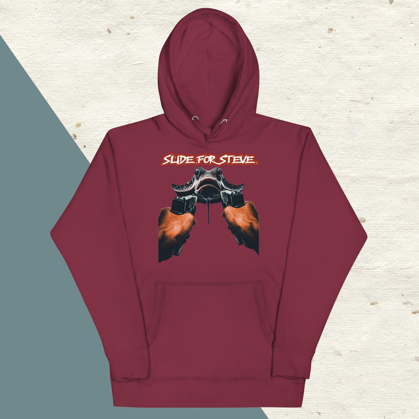 Slide For Steve White Lettering Hoodie