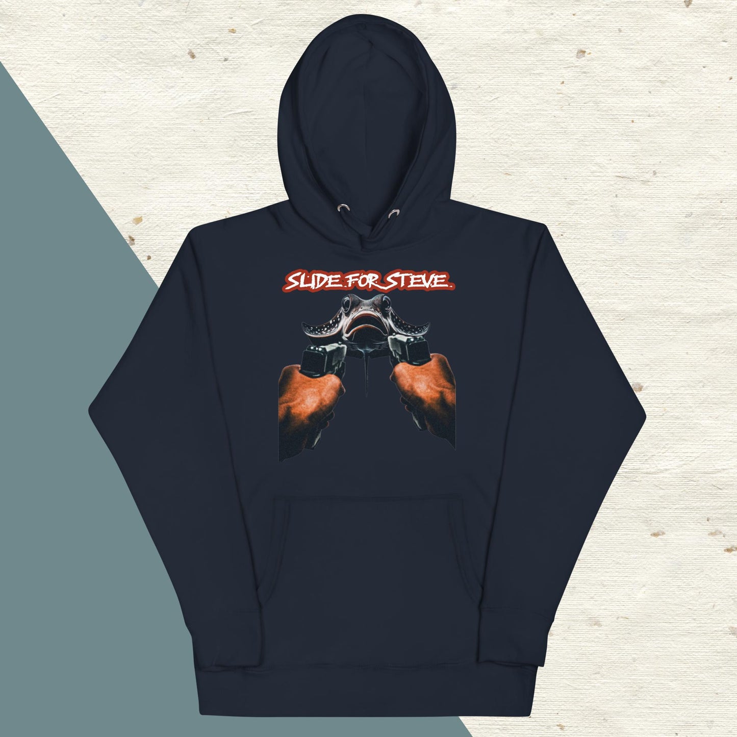 Slide For Steve White Lettering Hoodie