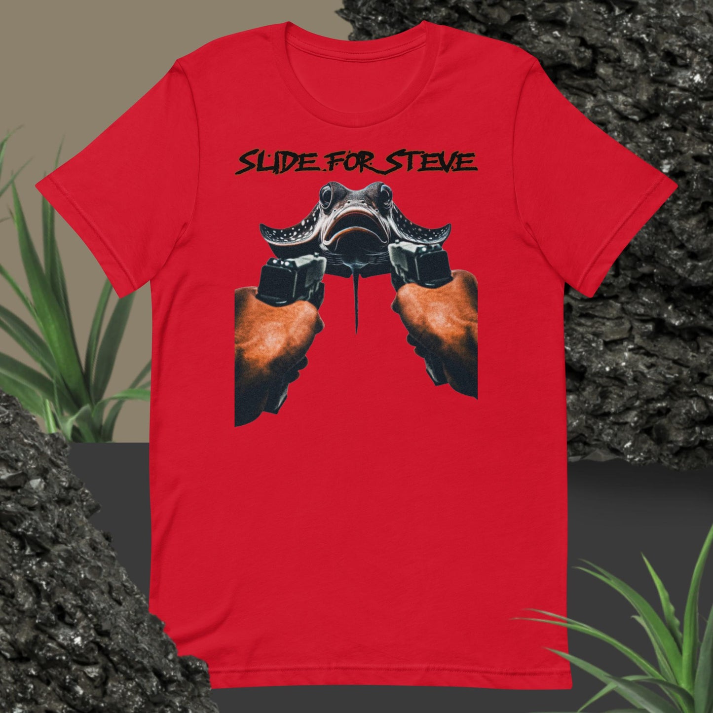 Slide For Steve Black Lettering t-shirt