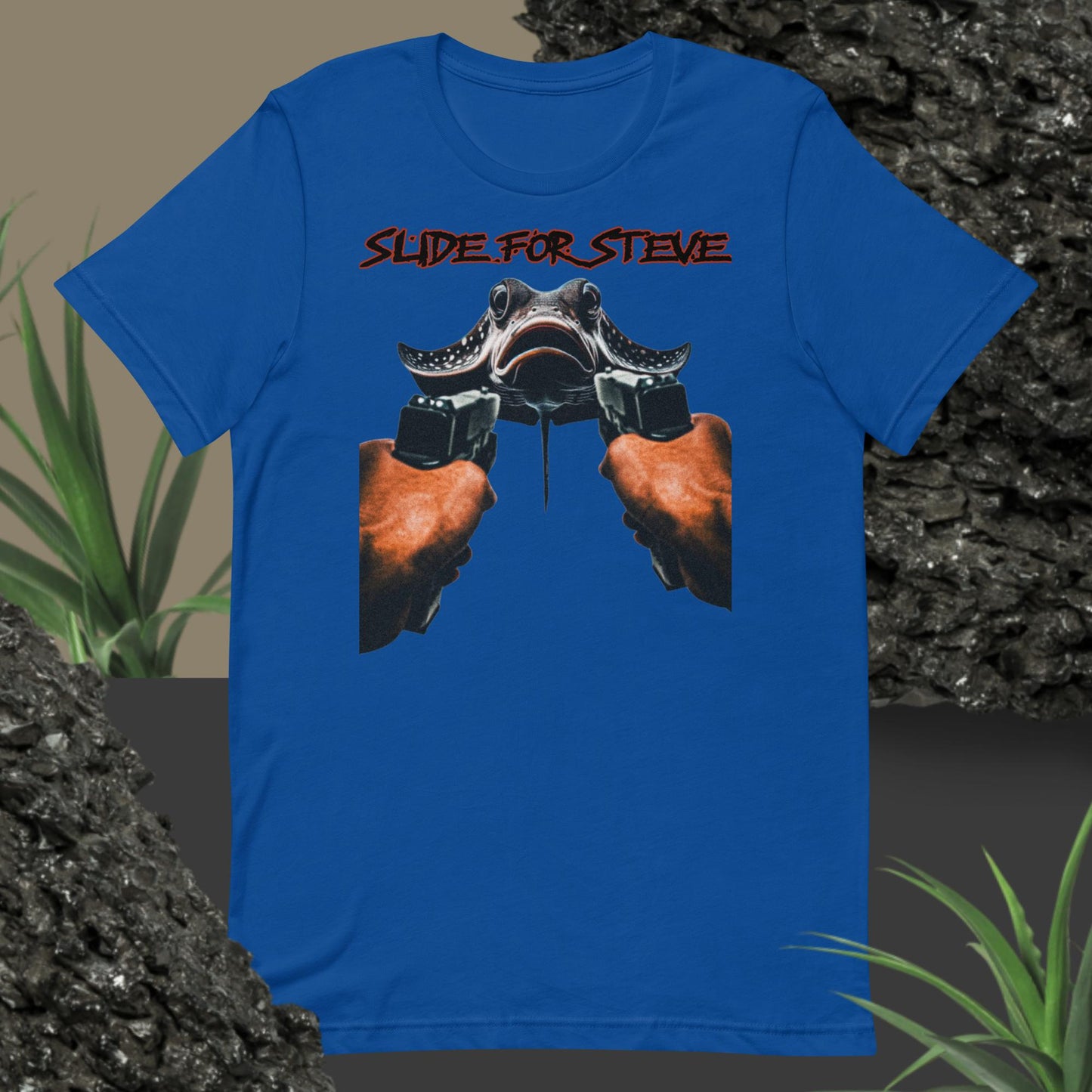 Slide For Steve Black Lettering t-shirt